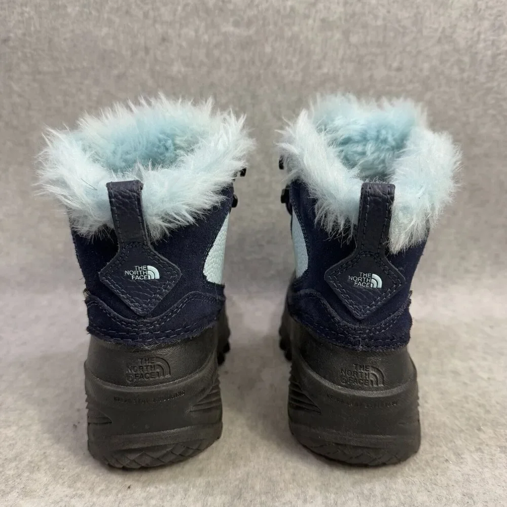 The North Face Kids Boots Size 13 Blue Black Fur Lined Winter Snow Shoes